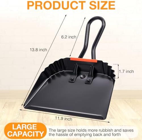 Mumufy 4 Pack 12" Heavy Duty Metal Dustpan - Image 2