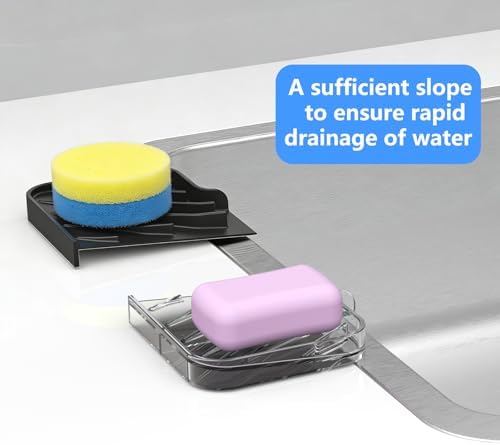 Sponge Holder for Kitchen Sink, Dish Sponge Holder Soap Tray - Image 4