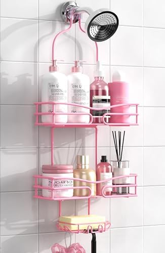 DAOYA Pink 3-Tier Over Head Shower Caddy by DAOYA