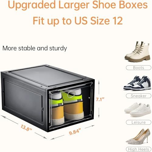 12 Pack Shoe Storage, Stackable Shoe Organizer - Image 3