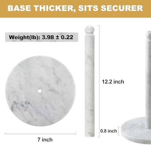 Koville Italian Marble Paper Towel Holder Countertop, Carrara Stone Paper Towel - Image 2