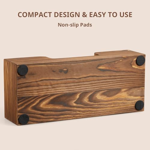 Paper Towel Dispenser Countertop, Burnt Wood Bathroom Paper Towel Holder - Image 4
