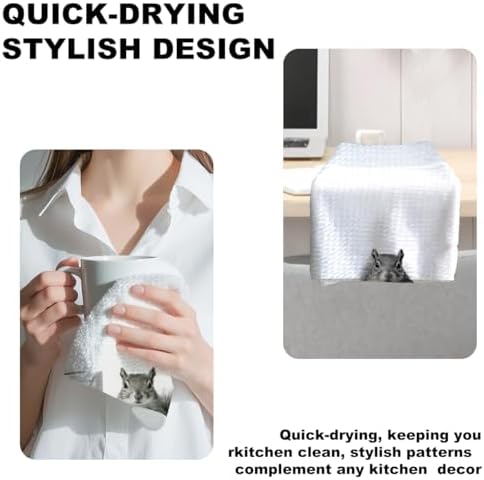 Jztco 4 Pcs Funny Squirrel Hand Towels, Squirrel Gifts Reusable Dish Towels - Image 4