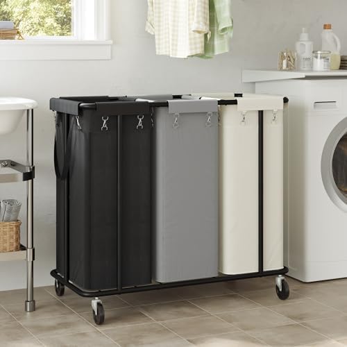 WOWLIVE Laundry Hamper 3 Section, 260L Rolling Laundry Basket - Image 2