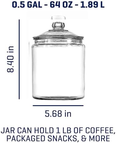 Anchor Hocking Heritage Hill 1/2 Gallon Glass Jar - Image 3