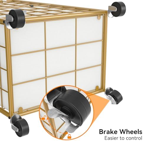 WOWLIVE Rolling Laundry Basket, Metal Wire Frame Laundry Hamper - Image 7