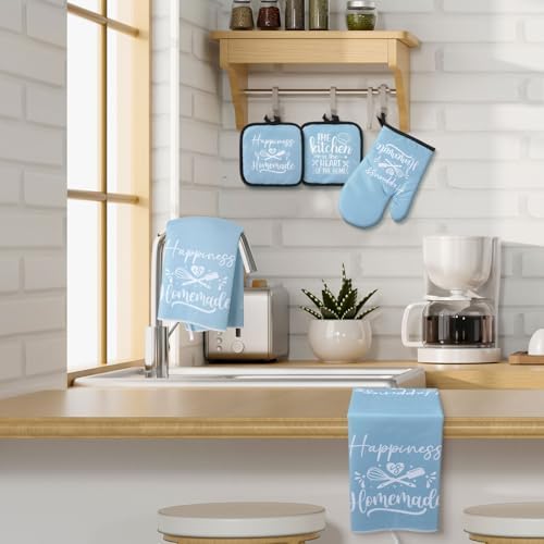 Sratte 6 Pcs Kitchen Decor Accessories Set, Light Blue - Image 4