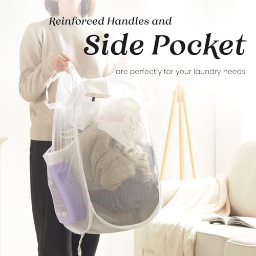 TECHMILLY Collapsible Mesh Pop Up Laundry Hamper - Image 3