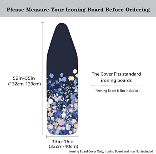Floral Print Ironing Board Cover and Pad Dust-Proof Stain Resistant Ironing - Image 5