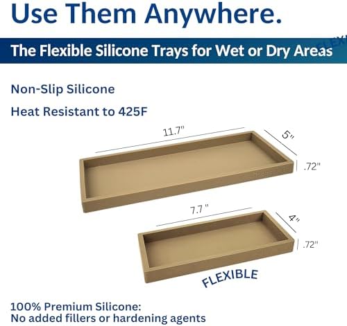Spacewiser Countertop & Vanity Silicone Tray – 2 PC Set - Image 3