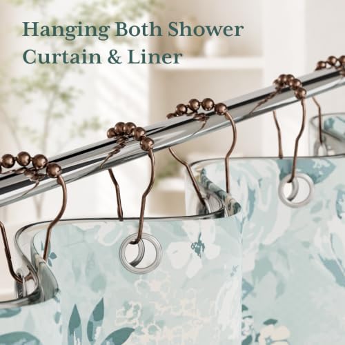 Bathway Shower Curtain Rings, Shower Curtain Hooks Bronze Shower Rings Rust - Image 3