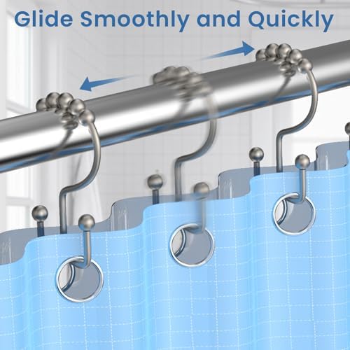 Matte Nickel Shower Curtain Hooks Double Sided - Image 5