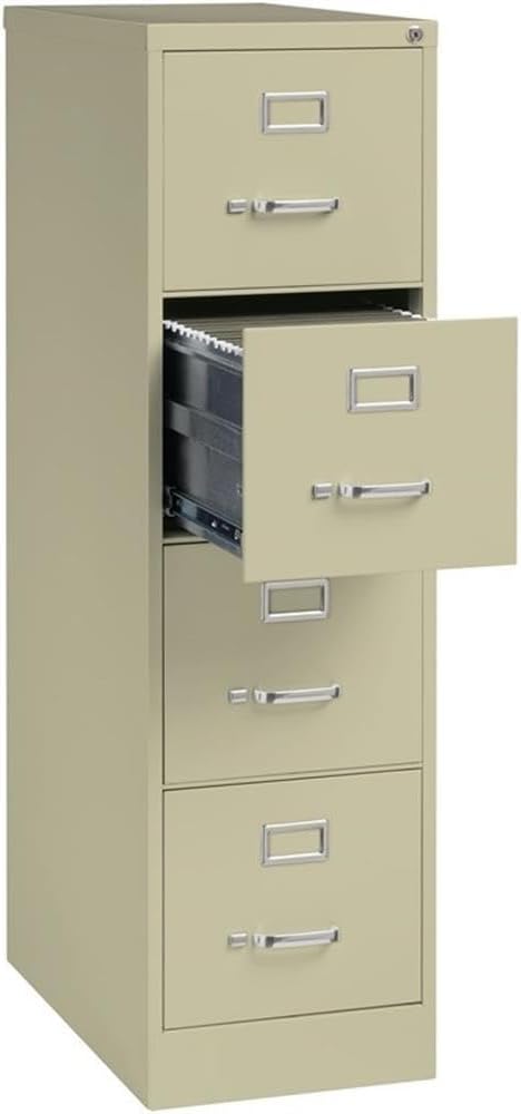 Scranton & Co 26.5" D Metal 4-Drawer Letter Width Vertical Filing Cabinet - Beige