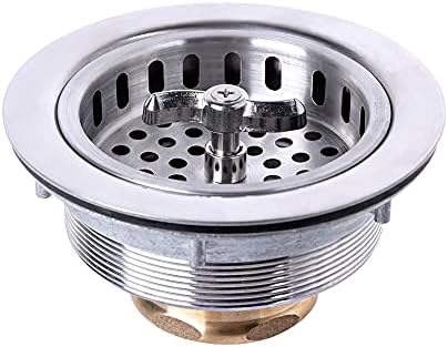 304 Stainless Steel Kitchen Sink Twist Lock Basket Drain Assembly W/Brass by VARNAHOME