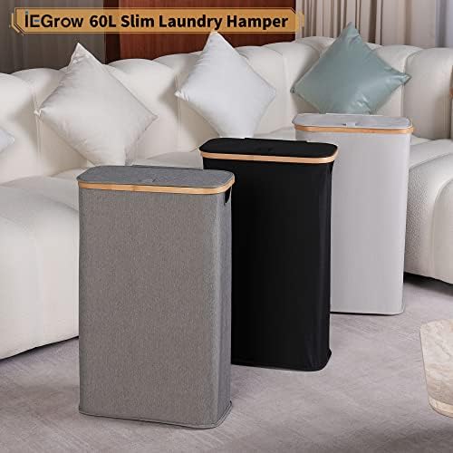IEGrow Laundry Hamper with Lid, 65L Laundry Basket with Mesh Bags - Image 7