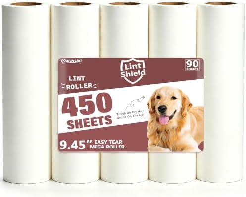 9.45'' Large Lint Rollers for Pet Hair Extra Sticky, Long Handled Lint Roller by MarzycielCo