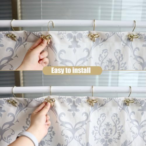 Bow Decorative Shower Curtain Hooks, Rustproof Metal Bowknot Shower Curtain - Image 4