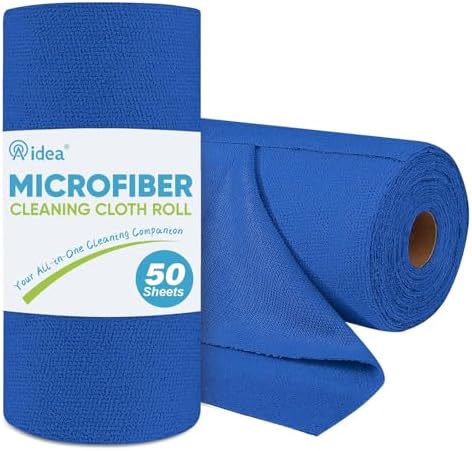 AIDEA Microfiber Cleaning Cloth Roll-50PK, Reusable Paper Towels 11.5×11.5" by AIDEAHOME