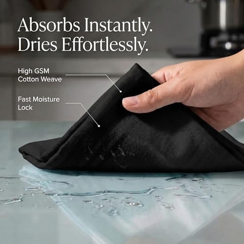 Urban Villa Kitchen Towels Cotton Dish Towels 20”x30” Black - Image 2