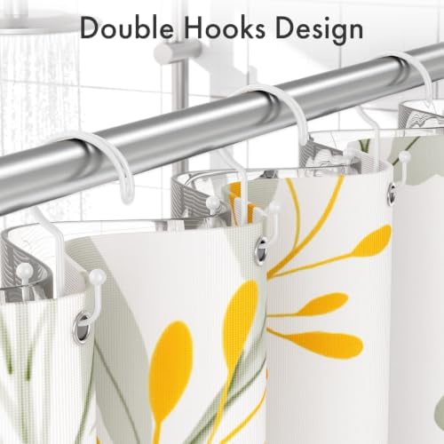 Bathway White Shower Curtain Hooks Ring, Rust Proof Metal Shower Hooks - Image 4