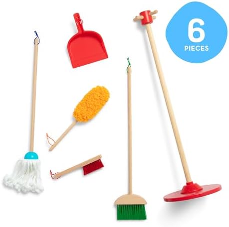 Melissa & Doug Dust Sweep Mop, 6-Pc. Toddler Cleaning Set - Image 4