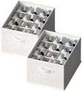 FHSQX 2 Pack Shoe Organizer for Closet, Foldable Shoe Organizer, Fits up to 24 by FHSQX