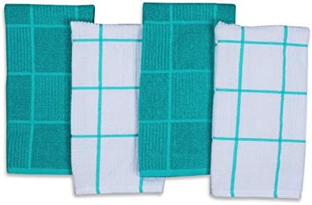 AMOUR INFINI Kitchen Towels Pack of 4, Terry Cotton Dish Towels, Ultra Absorbent - Image 2