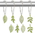Leaves Shower Curtain Hooks-12Pack Green Plant Leaf Shower Curtain Rings by Unknown