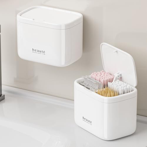 Automatic Pop-Up Cotton Swab Storage Organizer Box by STORICANS