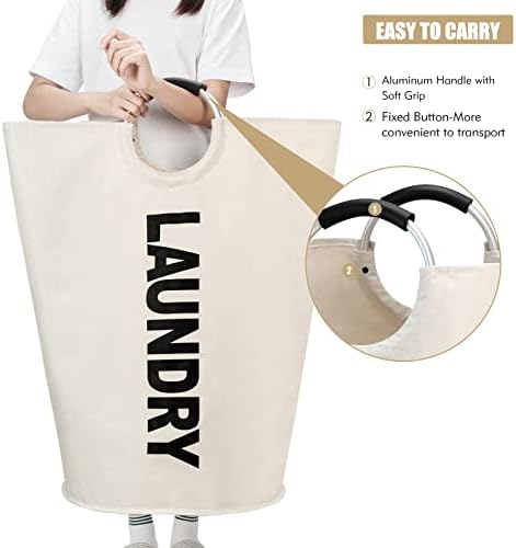 Maxsilan 125L X-Large Laundry Basket Bag, Collapsible Tall Hamper - Image 5