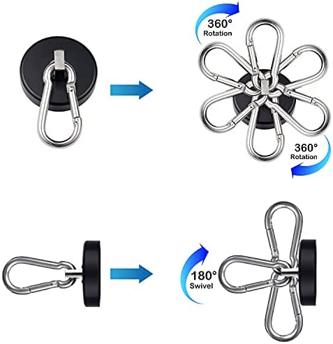 WELLZEER Magnetic Hooks 170lbs Heavy Duty Black Magnet Hooks - Image 3