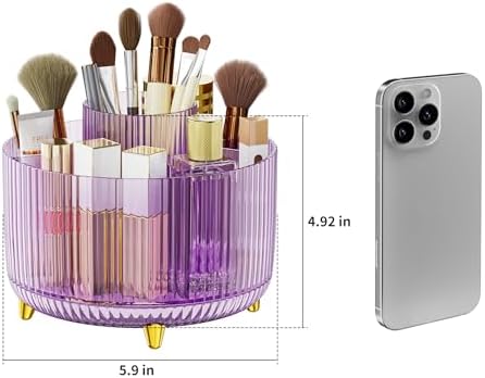 Clear Rotating Makeup Organizer Countertop - Image 4