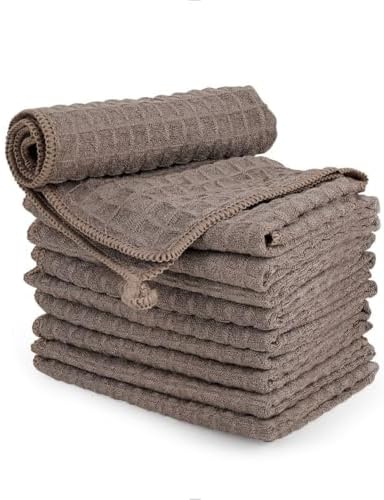 watchget 10 Pack Microfiber Espresso Barista Cleaning Towels, Light Brown by watchget