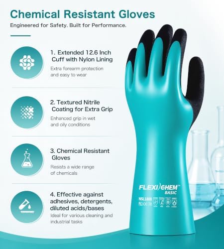 JDL Heavy-Duty Nitrile Chemical Gloves - Image 2
