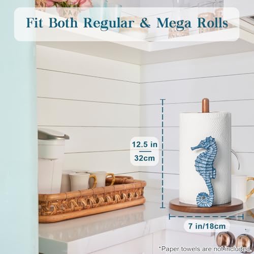Seahorse Paper Towel Holder Beach House Decor Coastal Kitchen Decorative - Image 3
