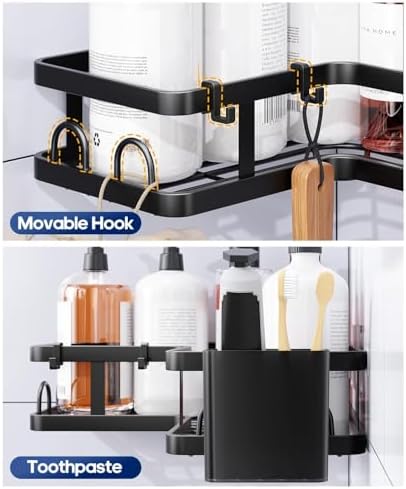 3 Pack Corner Shower Shelves, Rustproof Shower Organizer Caddy - Image 5