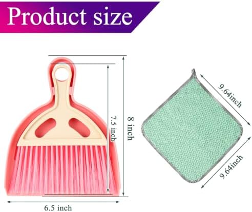 Lamoutor 3 Pack Medium Hand Broom and Dustpan Set Medium Dust Pans - Image 2