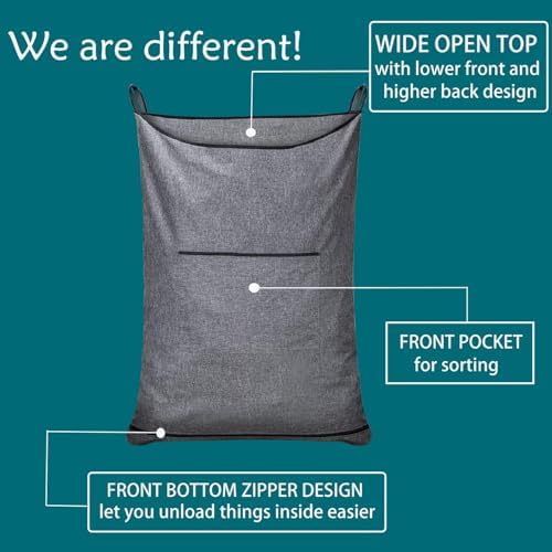 2Pcs XL Hanging Hamper, Over the Door Hamper Bag - Image 6