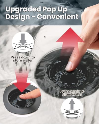 ARCORA Kitchen Sink Drain Strainer: Stainless Steel 3 in 1 Sink Stopper - Image 4