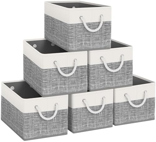 Fab totes Storage Bins 6-Pack, Foldable Storage Baskets by Fabtotes