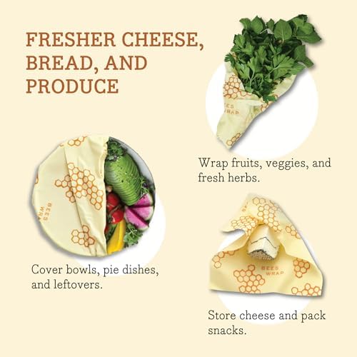 Bee's Wrap Beeswax Food Wraps, 3 Medium Pack - Image 4