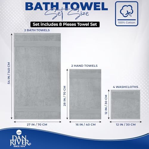 DAN RIVER 8 Piece Luxury Bath Towels - Image 2