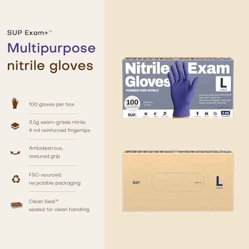 SUP Powder-Free Nitrile Exam Gloves, 100/1000 Ct Food Safe Latex-Free Medical - Image 6