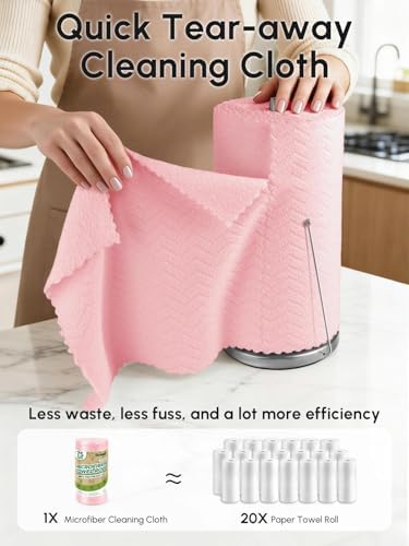Microfiber Cleaning Cloths Roll 75 Pack 12x12 Inch Lint Free - Image 2