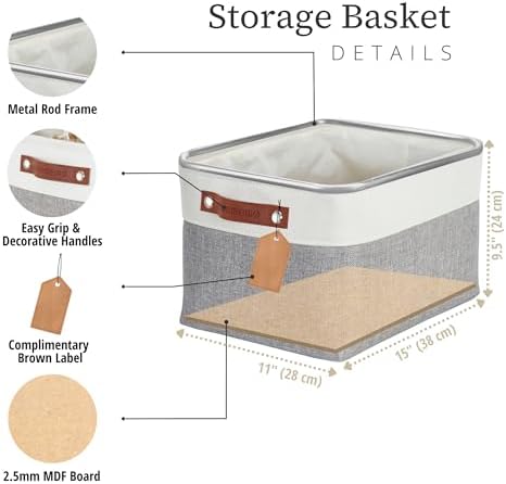 DECOMOMO Storage Bins, Large Fabric Storage Baskets - Image 3