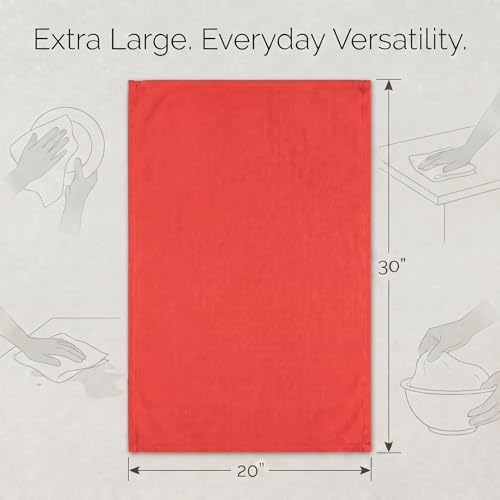 Urban Villa Kitchen Towels Cotton Dish Towels 20”x30” Red - Image 3