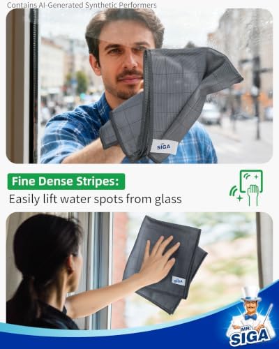 MR.SIGA Ultra Fine Microfiber Glass Cleaning Cloths - Image 5