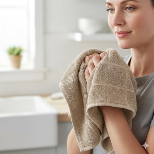 100% Cotton Terry Dish Towels, 4 Pack Plain, 16 x26 Inches, Super Soft and - Image 5