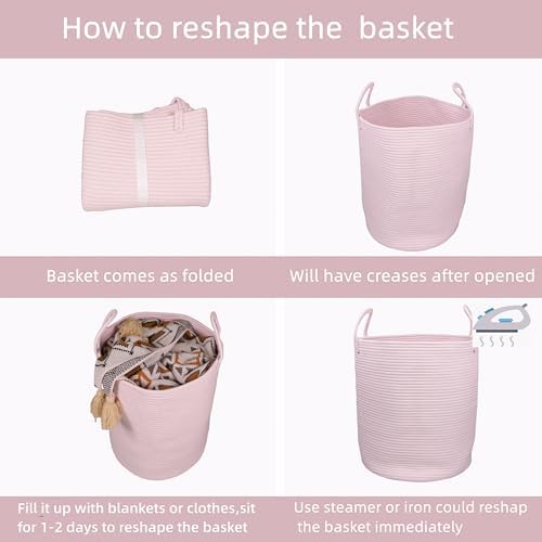 XUANGUO Cotton Rope Laundry Basket Hamper - Image 7