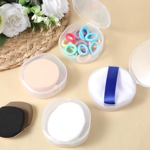 4 Pcs Cotton Round Holder, Square Powderpuff Cases Travel Cotton Round - Image 4